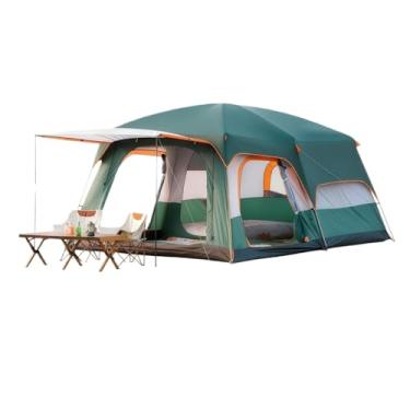 Imagem de Barraca de Camping Grande Pessoas Familiar Lux Impermeável com Varanda e Proteção Solar UV50+(Verde escuro,220 * 220 cm 3-6 Pessoas)