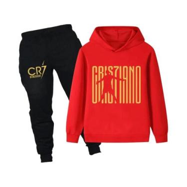 Imagem de Conjunto De Moletom Masculino CR7 Estampado Para Fãs, Manga Longa, Out