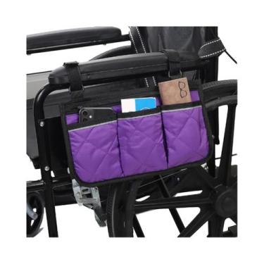 Imagem de Bolsa Lateral Refletiva Para Cadeira De Rodas, Portátil, Com tiras aut
