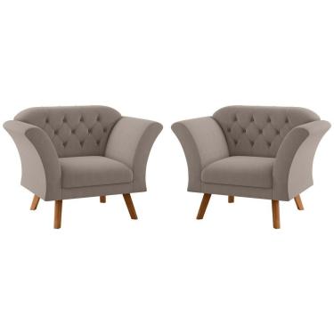 Imagem de Conjunto Poltrona Decorativa Roseira Inca Sépia