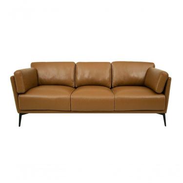 Imagem de Sofá De Couro Lexus 3 Lugares Brown - Mempra