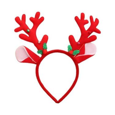 Imagem de Tiara De Natal Com Desenho De Boneco De Neve E Chifres De Rena, Presen