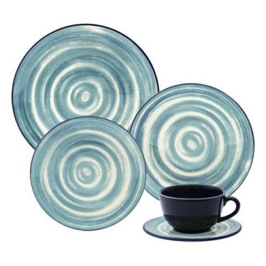 Imagem de Aparelho de Jantar e Chá 20 Peças Unni Oceânica - Oxford, Azul