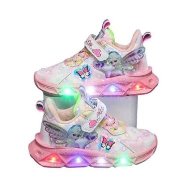 Imagem de Tênis Casuais Para Meninas Com Estampa Da Princesa Elsa De Frozen, LED