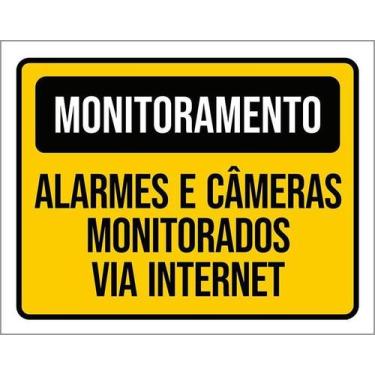 Imagem de Kit 3 Placa Acm Monitoramento Alarmes Câmeras 18X23 Branco - Sinalizo