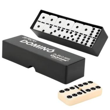 Imagem de Jogo Dominó Tradicional em Resina Profissional com Estojo 28 Peças Uny