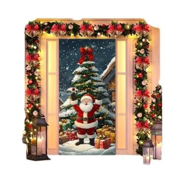 Imagem de Conjunto De Banners De Natal Para Porta Com Tema De Papai Noel, Decora
