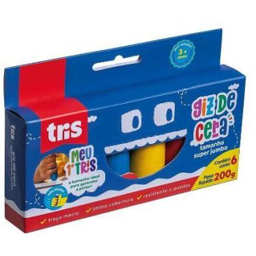 Imagem de Giz de Cera Tamanho Super Jumbo 6 Cores Tris