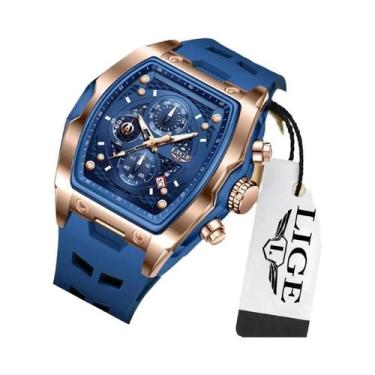 Imagem de Relógio Masculino De Quartzo LIGE Com Pulseira De Silicone Luminosa À 