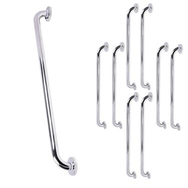 Imagem de Barra de Apoio Alca 80cm kit 8 Uni Acessibilidade Idoso Cadeirante Deficiente Box Banheiro Corrimao Seguranca Corredor