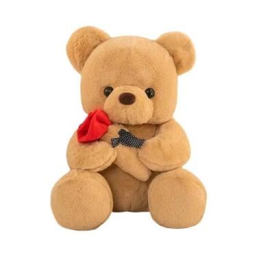 Imagem de Urso De Pelúcia Romântico Kawaii Com Rosas, Brinquedo Macio Para Menin