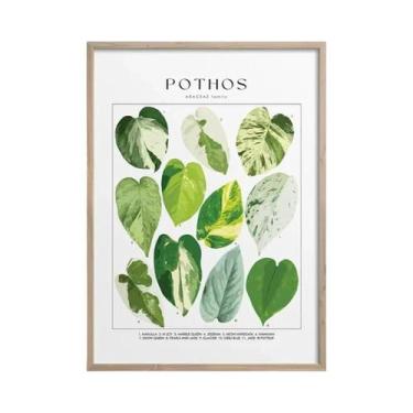 Imagem de Arte De Parede Em Tela Com Folhas Botânicas Verdes, Plantas De Interio