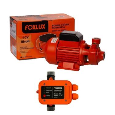 Imagem de Kit Bomba D`água Periférica 1cv Bivolt + Pressostato Foxlux