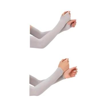 Imagem de Mangas de Braço com Proteção UV - 2 Pares para Homens e Mulheres, Cinz