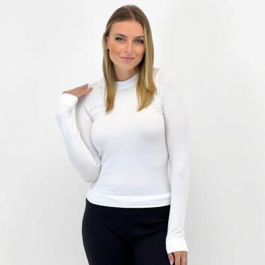 Imagem de Blusa Blue Rose Básica Canelada Manga Longa Feminina-Feminino