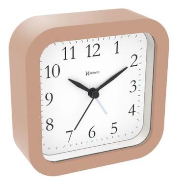 Imagem de Relógio Despertador Quartz Herweg 2645, Silencioso, Lud-Pinus