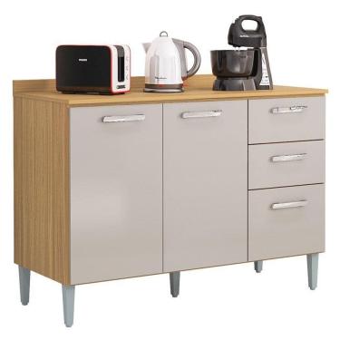 Imagem de Balcão de Cozinha Lavínia Damasco Off White - Poquema