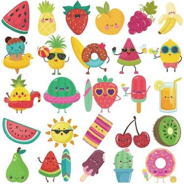 Imagem de Tatuagens Temporárias De Frutas Com Glitter Para Crianças, Mais De 100