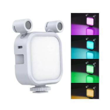 Imagem de Iluminador LED RGB com Microfone Duplo para Câmeras e Smartphones Mame