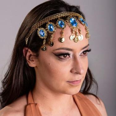 Imagem de Tiara Testeira com Pedras Dança do Ventre/ Cigana/ Indiana - TTP-U - A
