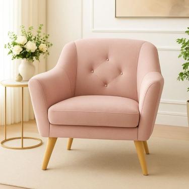 Imagem de Poltrona Rita Decorativa Reforçada para Recepção Clínica Salão Sala de Estar Veludo