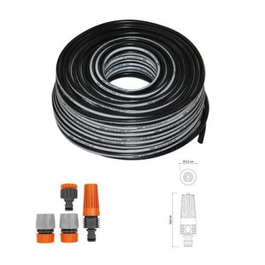 Imagem de Kit Mangueira Jardim 300 Psi 1/2 50m + Esguicho Tramontina - Menco