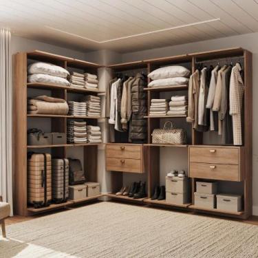 Imagem de Closet Canto 4 Gavetas Alasca Freijó Carraro