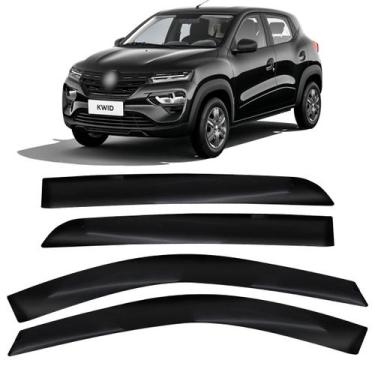 Imagem de Calha De Chuva Para Kwid 2017 Até 2025 4 Portas Fumê - Ecoflex