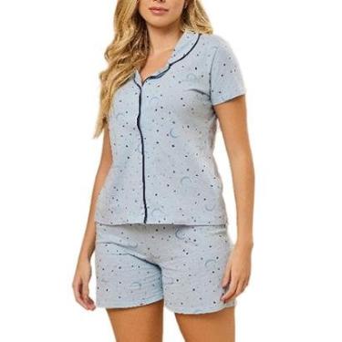 Imagem de Pijama Curto Daisy Days 51.38.0076 Feminino Estampado Com Abertura e Botões Algodão T....
