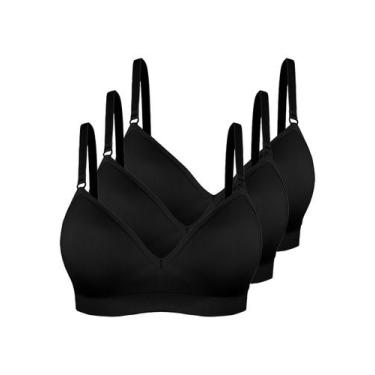 Imagem de Kit com 3 Sutiãs sem Aro com Bojo Trifil 4936 Taça B, Preto, P