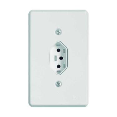 Imagem de Conjunto Ilumi Pratika com Placa 4x2 1 Tomada 2PT 10A Branco Vertical 