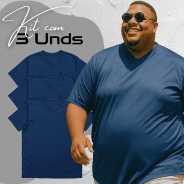 Imagem de Kit 3 Camisetas Esportivas Masculinas Dry Fit Gola V Academia Esportes