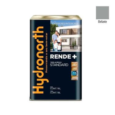 Imagem de Tinta Acrílica Rende+ Elefante Fosco 3,6L para Paredes Internas e Externas Cinza Hydronorth