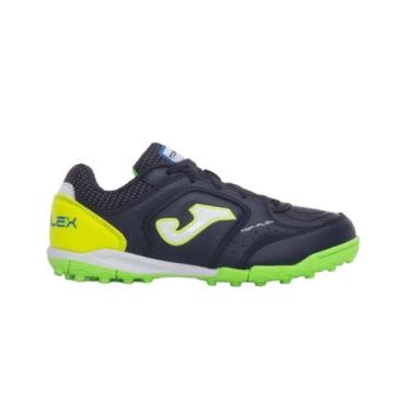 Imagem de Chuteira Society Joma Infantil Top Flex Jr, Marinho, Verde, 36 BR