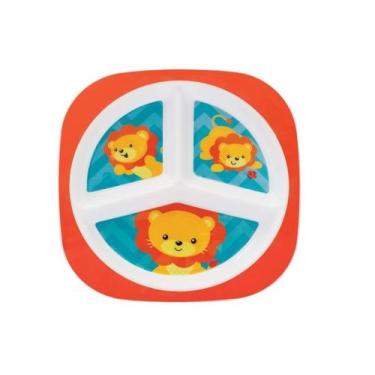 Imagem de Pratinho infantil com divisórias Animal Fun Leão - Buba