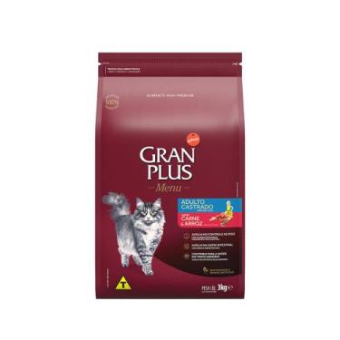 Imagem de Ração GranPlus Gatos Adultos Carne e Arroz 3 kg