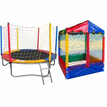 Imagem de Cama Elástica com Piscina de Bolinhas 2,44M Rede de Proteção 160kg 48 Molas Rotoplay Brinquedos
