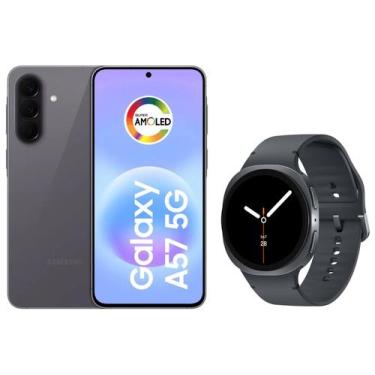 Imagem de Smartphone Samsung Galaxy A57 256GB Cinza - 5G + Smartwatch Galaxy Wat