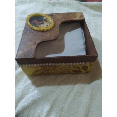 Imagem de Porta Guardanapoem.Mdf, na Cor Amarelo e marrom. - LINDA ARTEIRA