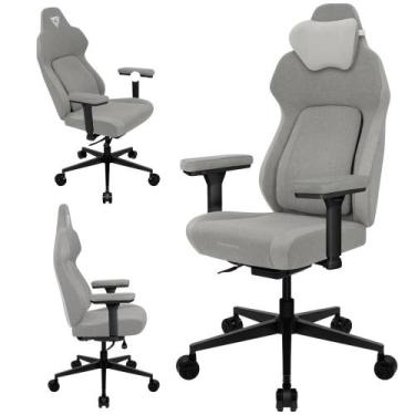 Imagem de Cadeira ThunderX3 Cinza Claro Para Escritório Modelo Gamer  Ergonômica