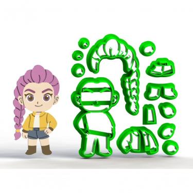 Imagem de Cortador Guerreiras do K-pop Rumi Modular 7CM Plástico PLA Biodegradável para Pasta Americana HB Formas e Cortadores