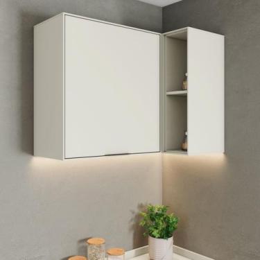 Imagem de Aéreo Canto Reto 01 Porta com Nicho Decorativo 100% MDF Fineze Bege/Ar