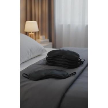 Imagem de Kit 10 Máscaras Dormir Preta Conforto Bloqueio Total Luz - Congratulat