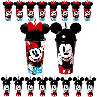 Imagem de Kit 20 Copos Mickey e Minnie Com Orelhas para Festa Infantil - Plasúti