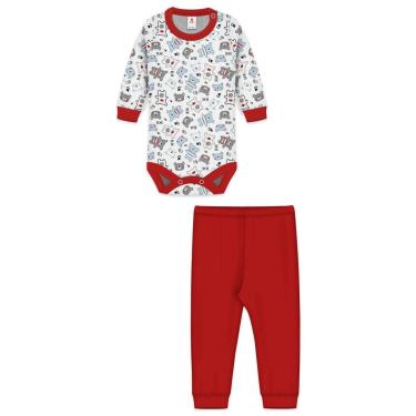 Imagem de Conjunto Bebê Zupt Baby Estampado longo Ursinho Cinza-Masculino