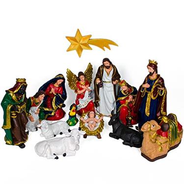 Imagem de Presépio Natalino Completo 14 Peças Natal Inquebrável