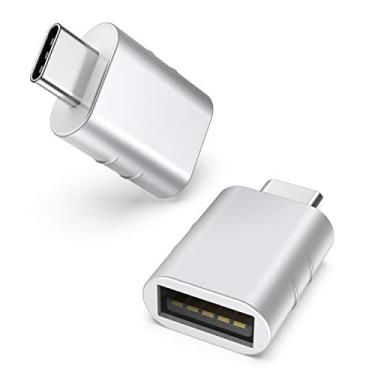 Imagem de Syntech Adaptador USB C para USB (pacote com 2), adaptador USB-C macho para USB 3.0 fêmea compatível com iPhone 15 Pro Max, MacBook Pro Air 2023, iPad Mini Pro, Surface Pro e outros dispositivos tipo