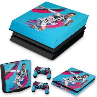 Imagem de Capa Anti Poeira E Skin Compatível Ps4 Slim - Fifa 19 - Pop Arte Skins