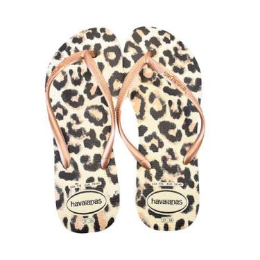 Imagem de Chinelo De Dedo Feminino Slim Animals Havaianas Bege Bege-Palha-Rosa G