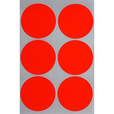Imagem de Royal Green Adesivo redondo de 5 cm vermelho neon escrito na superfície - pontos de 50 mm para multiuso ótimo para frascos e identificação de armazenamento - adesivo permanente - pacote com 180